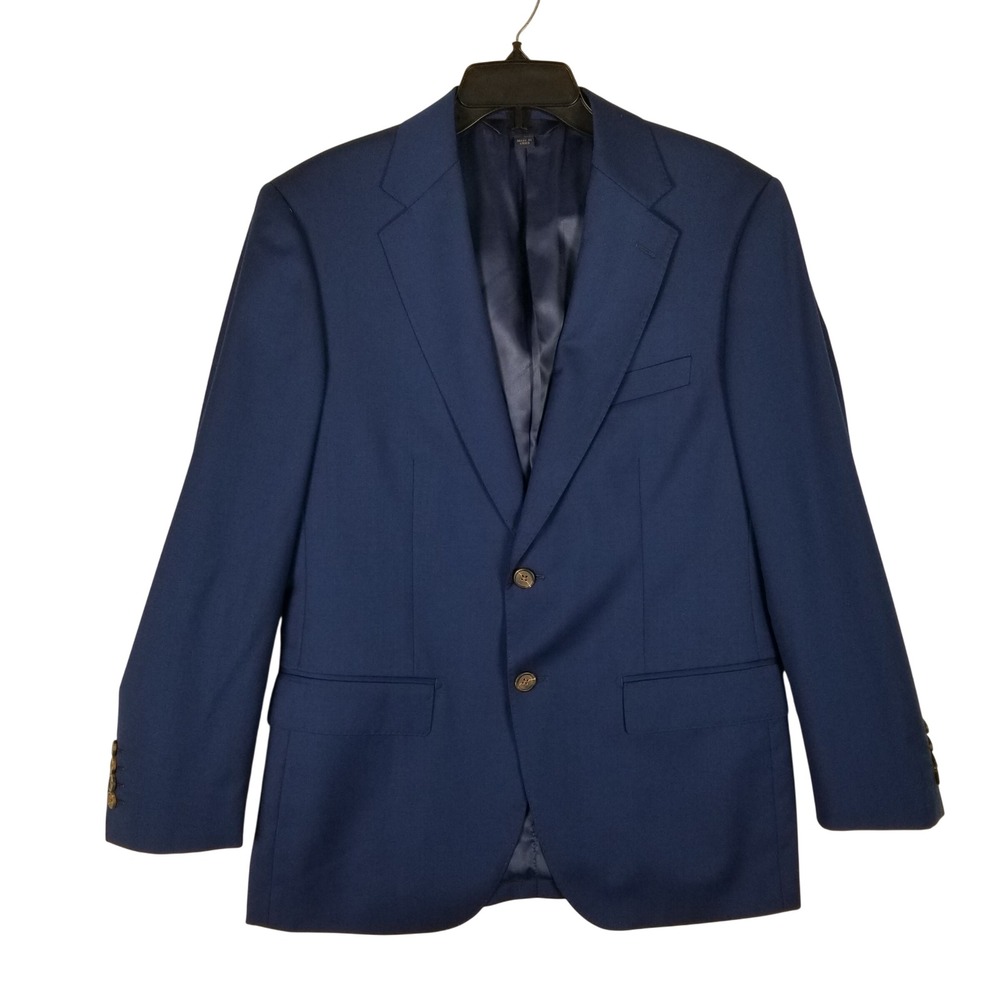 MaxDavoli Baroni Blazer Mens 40S Italian Blue Super‎ 150s Wool Moderno MD2800